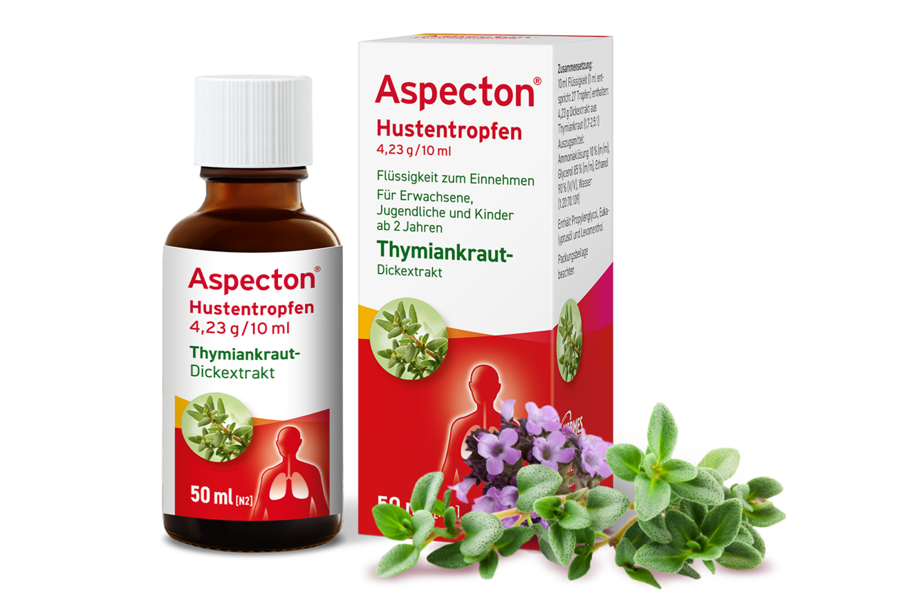 Packshot der Aspecton® Hustentropfen 50ml