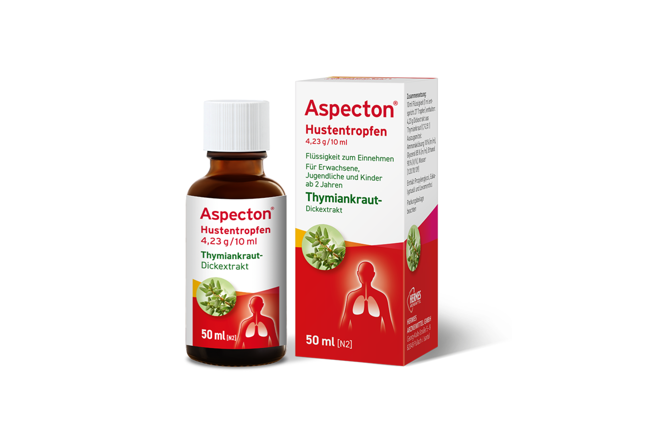 Packshot der Aspecton® Hustentropfen 50ml