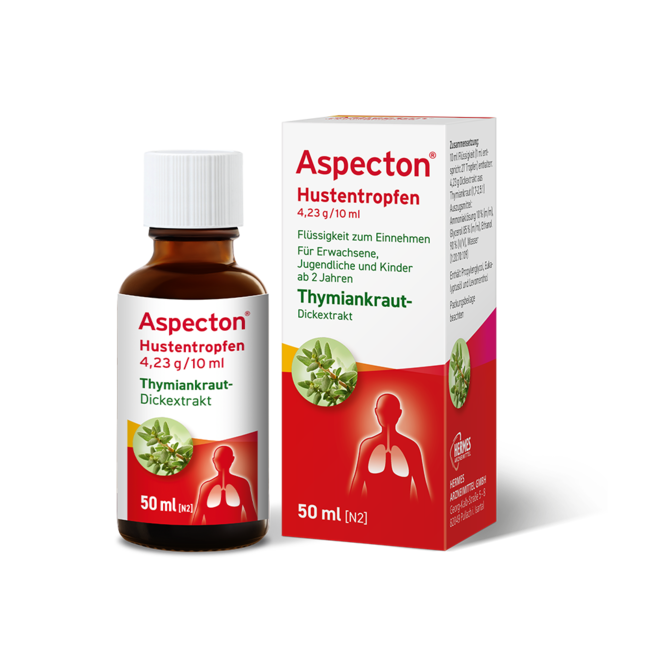 Packshot der Aspecton® Hustentropfen 50ml